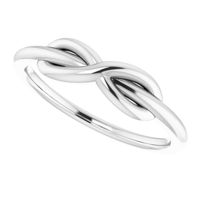 14K White Infinity-Inspired Ring