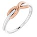 14K White & Rose Infinity-Style Ring 