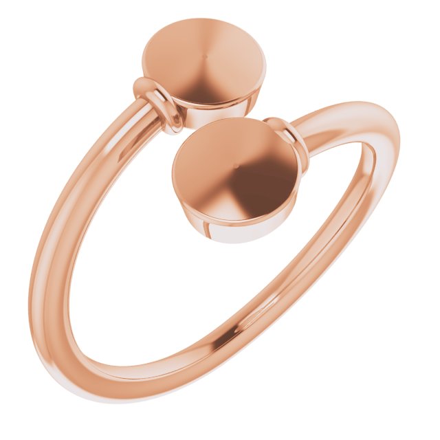 14K Rose Engravable Bypass Ring 