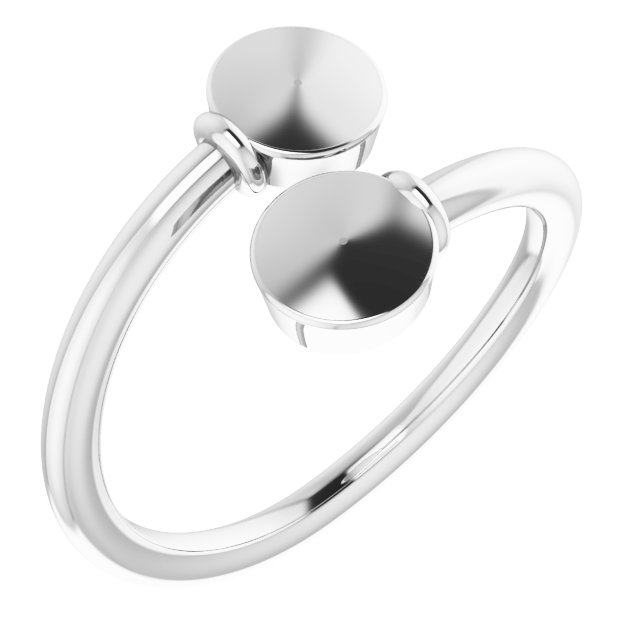 14K White Engravable Bypass Ring 