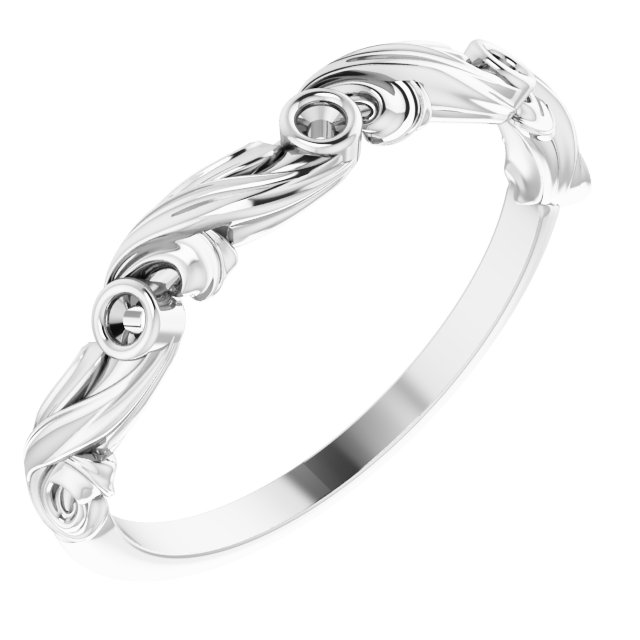 14K White .03 CTW Diamond Anniversary Band