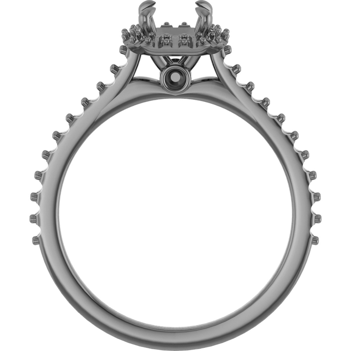 7x7 mm Heart Engagement Ring Mounting view 2
