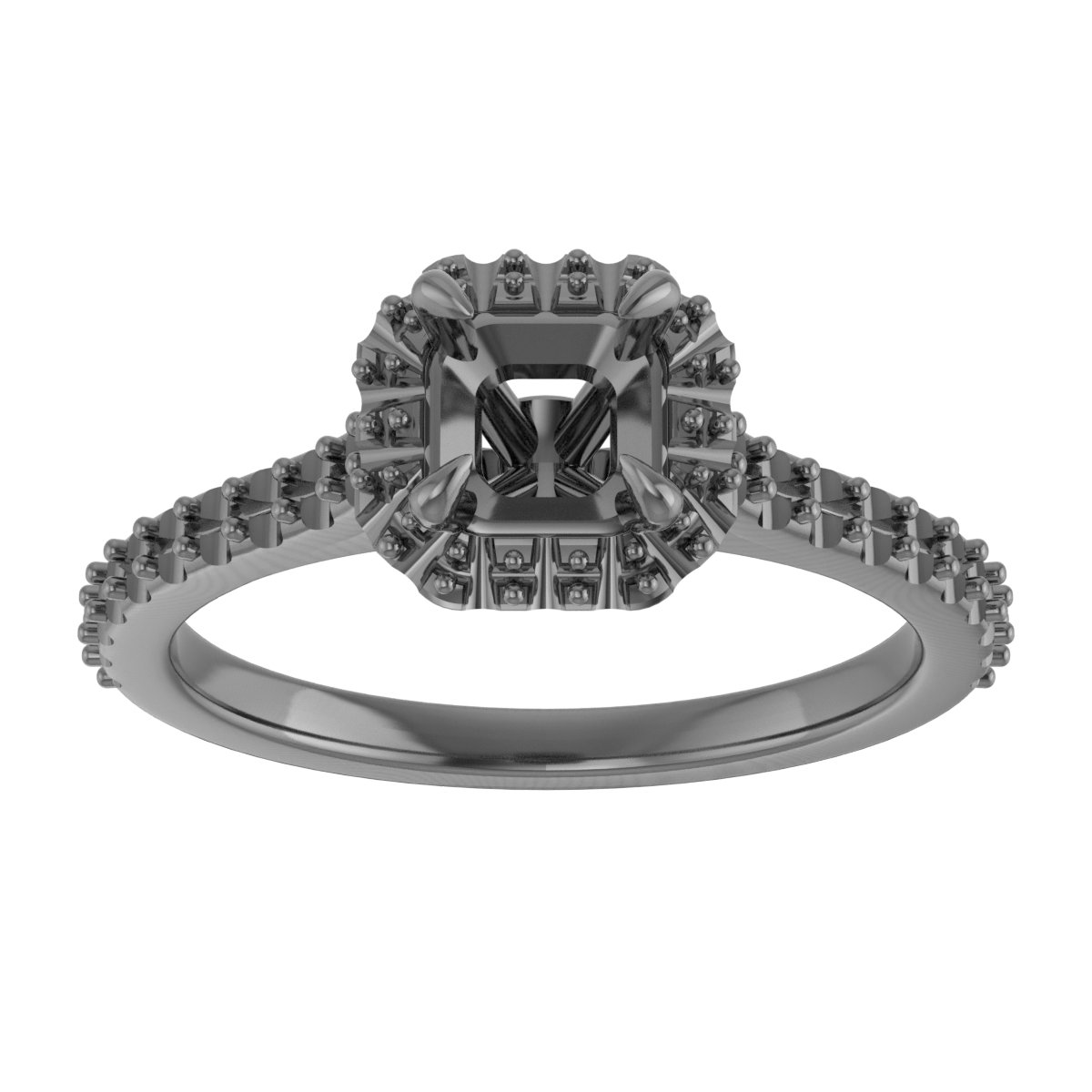 7x7 mm Heart Engagement Ring Mounting view 3