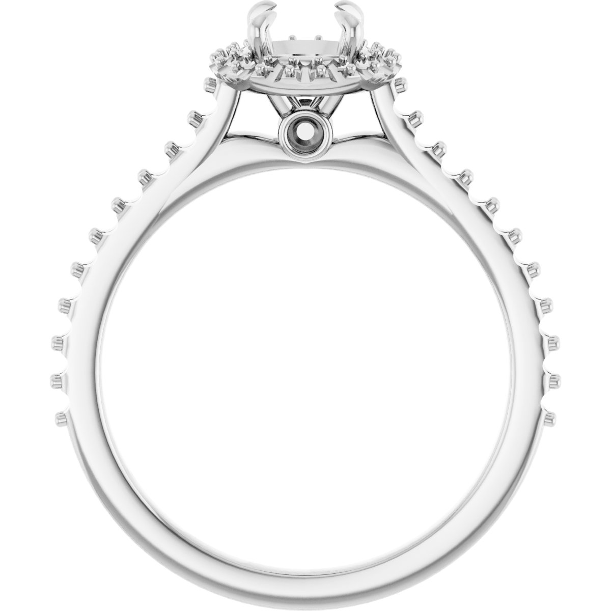 Platinum 5 mm Round Forever One™ Moissanite & 1/3 CTW Diamond Engagement Ring