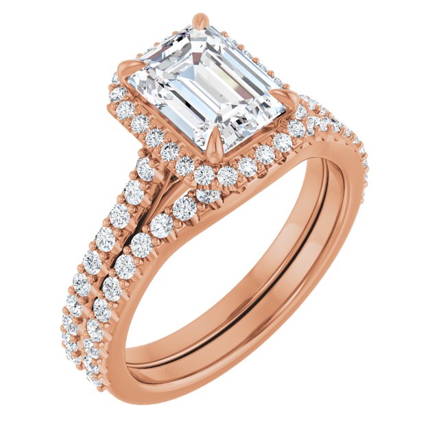 14 K Rose Gold Halo Engagement Ring - Image 6
