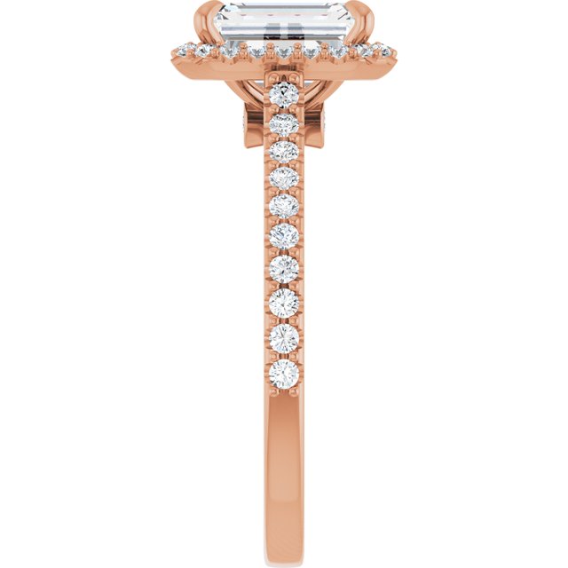 14 K Rose Gold Halo Engagement Ring - Image 4