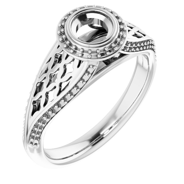Bezel-Set Halo-Style Ring