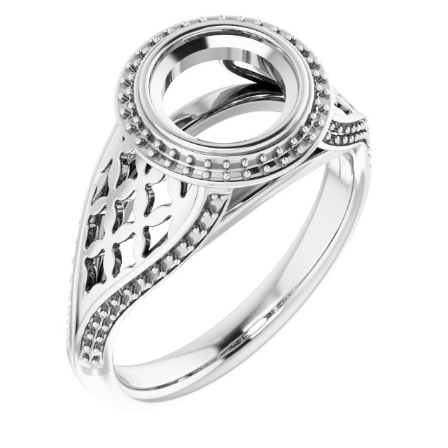 Bezel-Set Halo-Style Ring