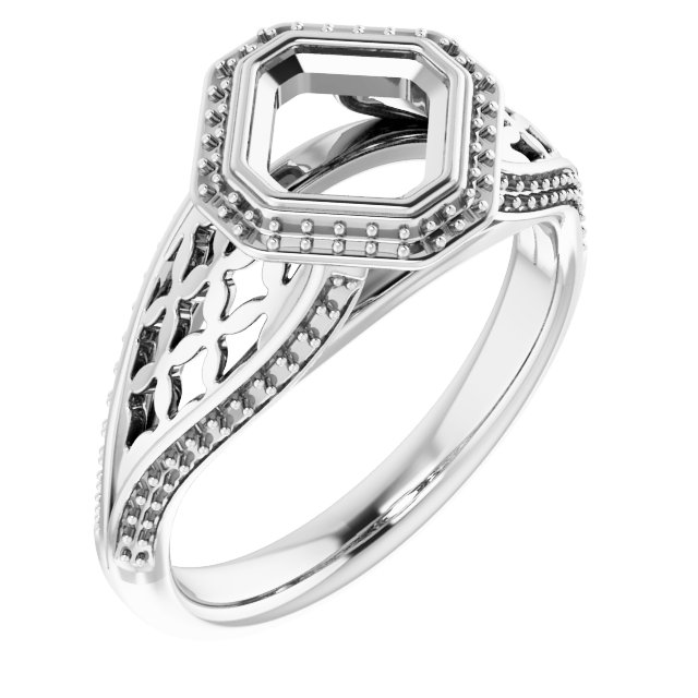 Bezel-Set Halo-Style Ring