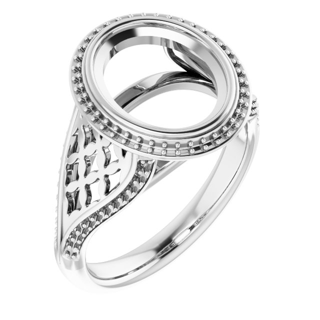 Bezel-Set Halo-Style Ring
