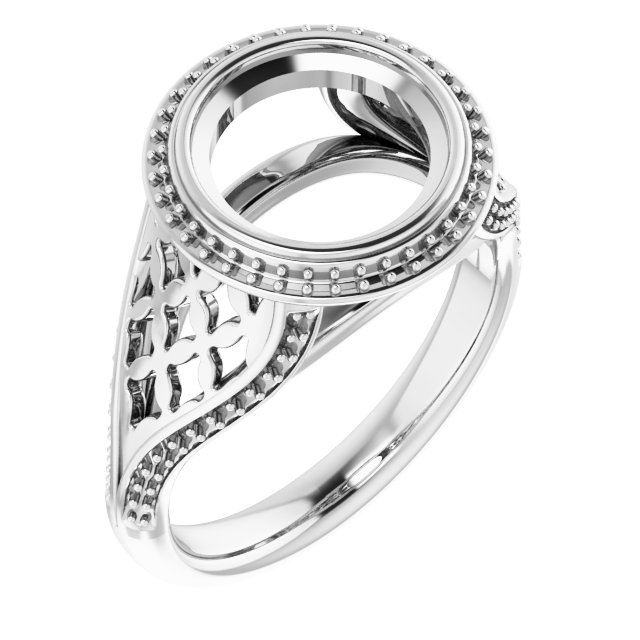 Bezel-Set Halo-Style Ring
