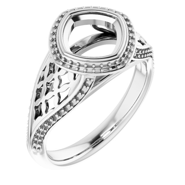 Bezel-Set Halo-Style Ring