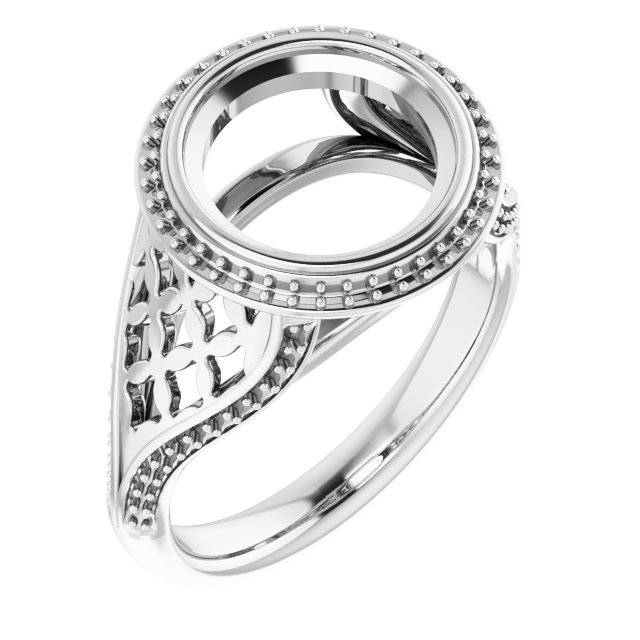 Bezel-Set Halo-Style Ring
