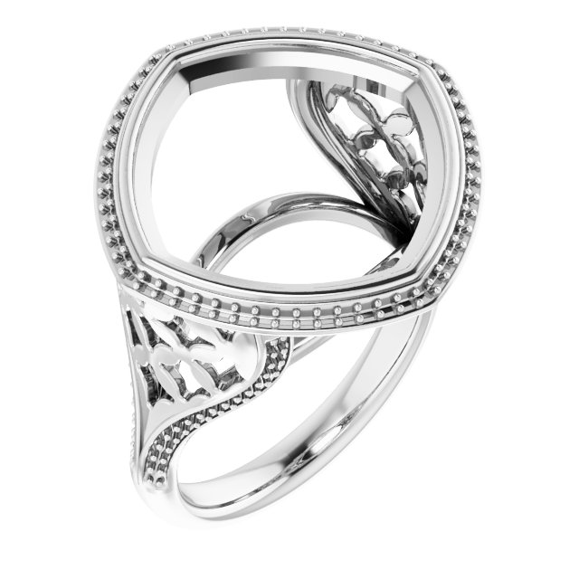 Bezel-Set Halo-Style Ring