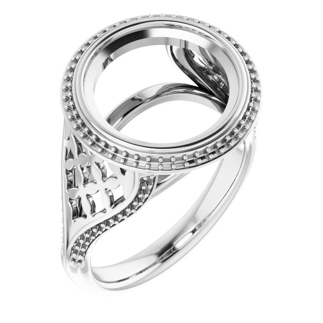 Bezel-Set Halo-Style Ring