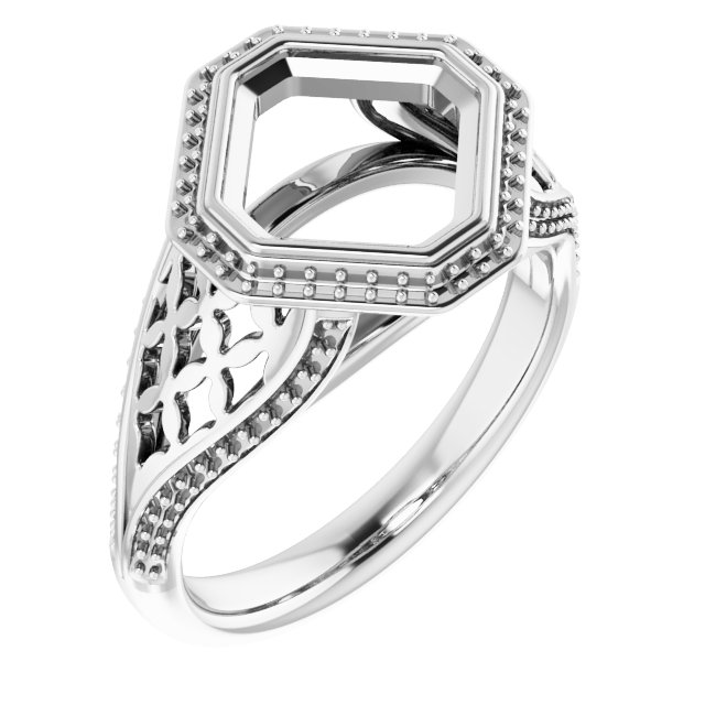 Bezel-Set Halo-Style Ring