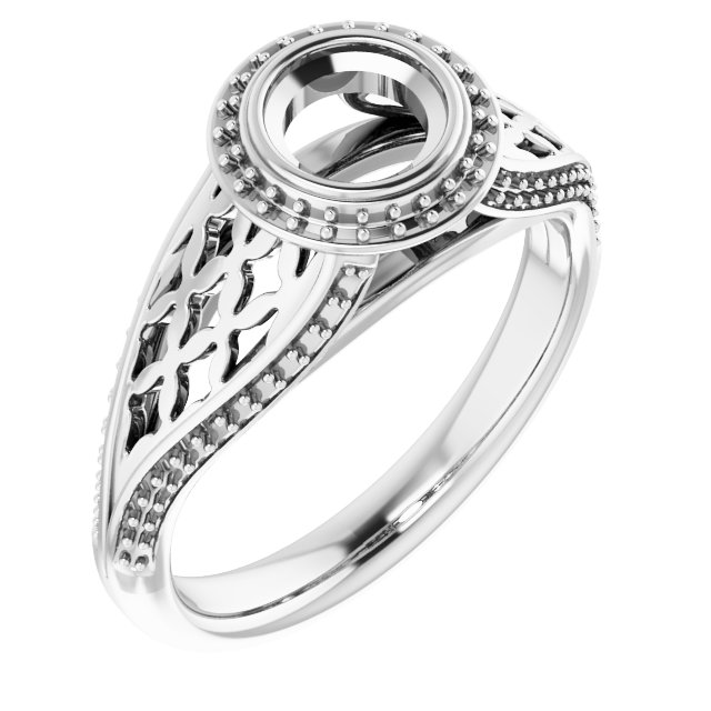 Bezel-Set Halo-Style Ring