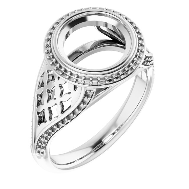 Bezel-Set Halo-Style Ring
