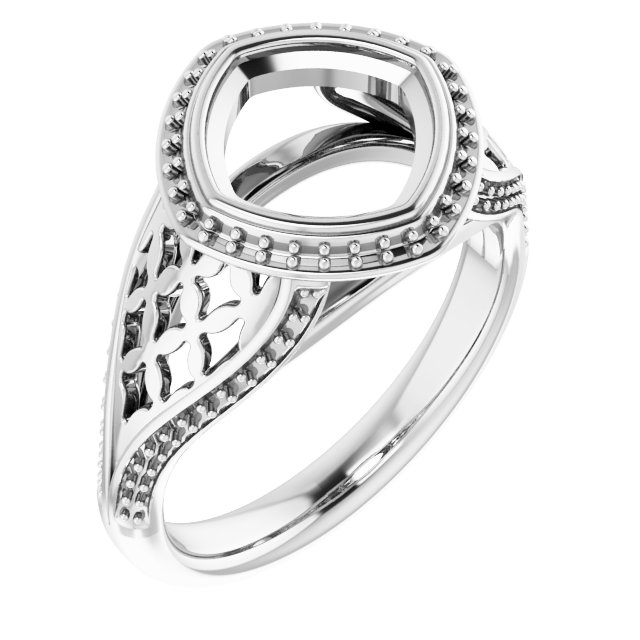 Bezel-Set Halo-Style Ring
