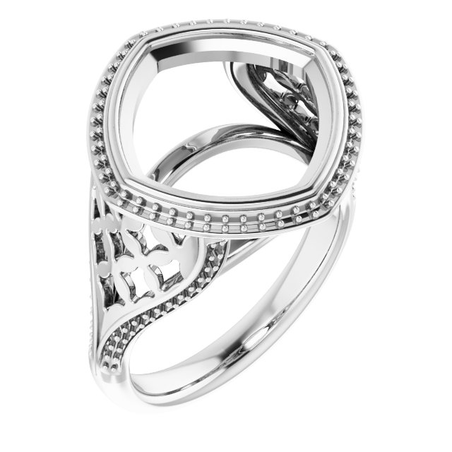 Bezel-Set Halo-Style Ring