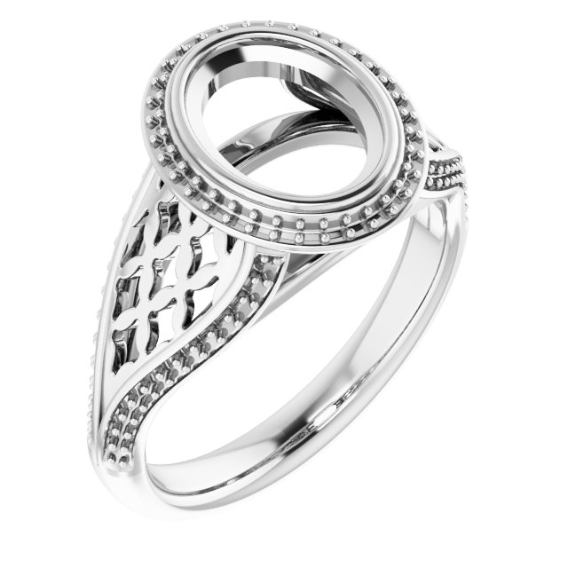 Bezel-Set Halo-Style Ring