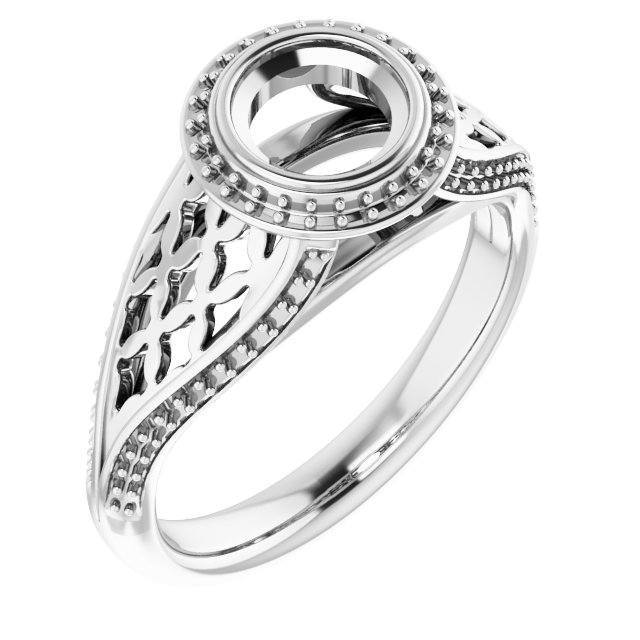 Bezel-Set Halo-Style Ring