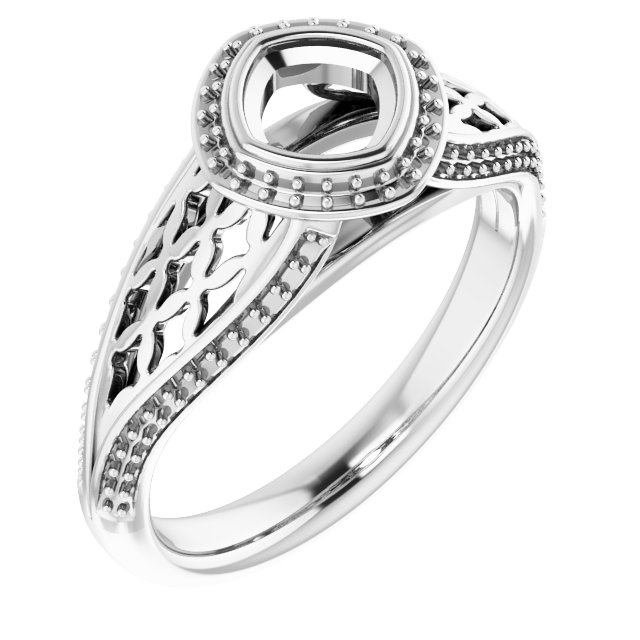 Bezel-Set Halo-Style Ring