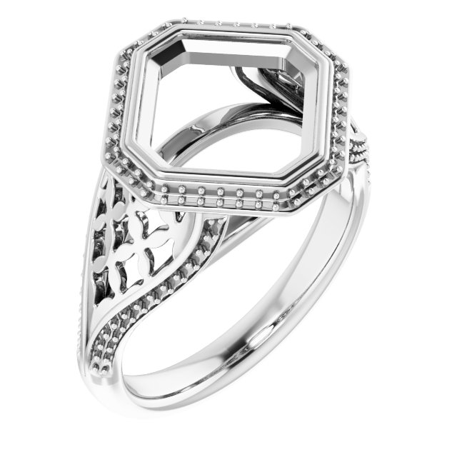 Bezel-Set Halo-Style Ring