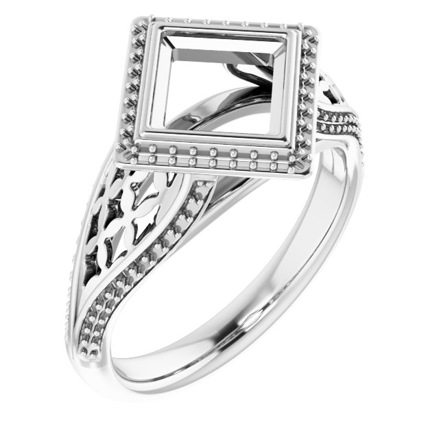 Bezel-Set Halo-Style Ring