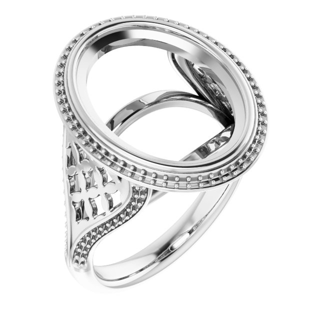 Bezel-Set Halo-Style Ring