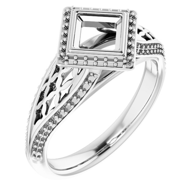 Bezel-Set Halo-Style Ring