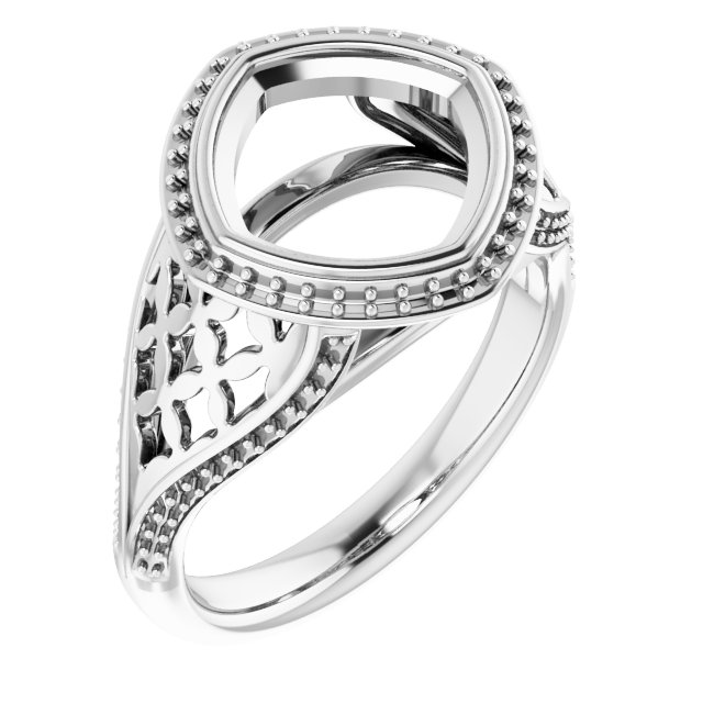 Bezel-Set Halo-Style Ring