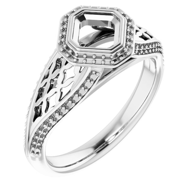 Bezel-Set Halo-Style Ring