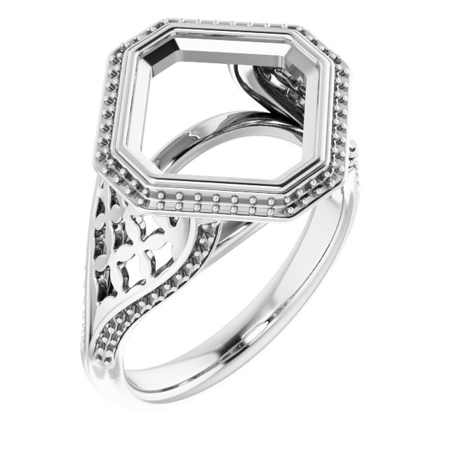 Bezel-Set Halo-Style Ring