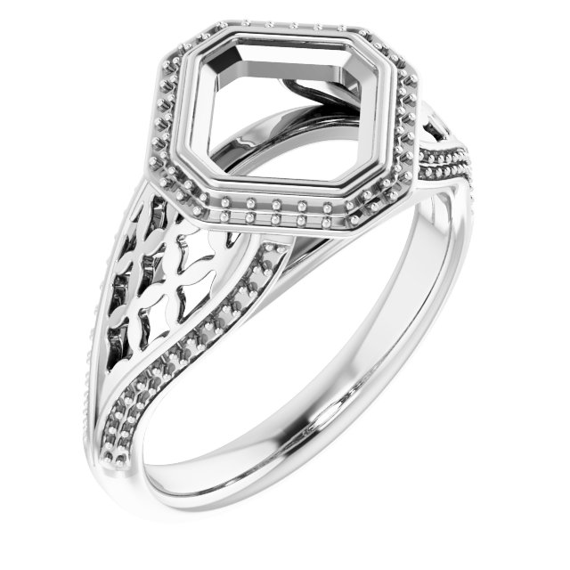 Bezel-Set Halo-Style Ring