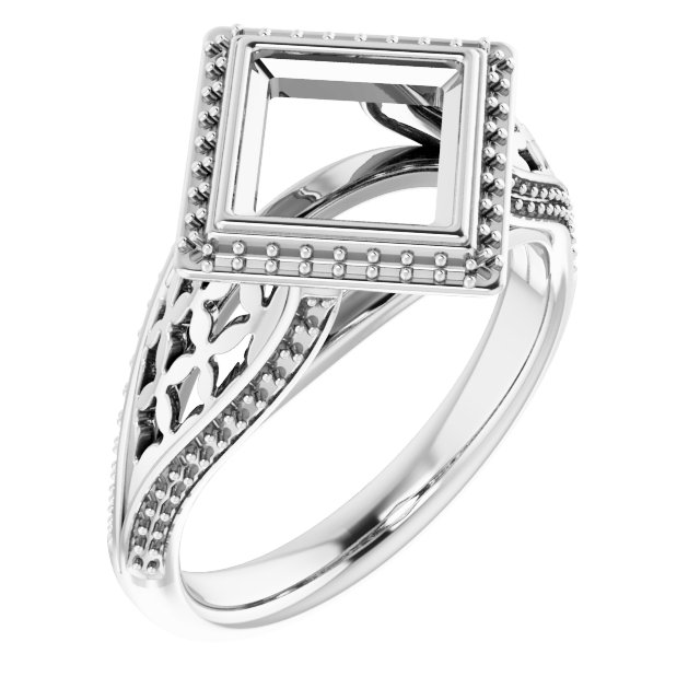 Bezel-Set Halo-Style Ring