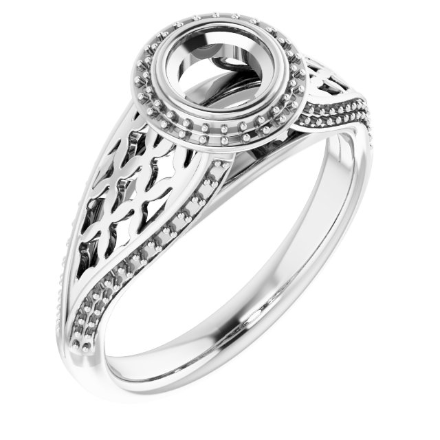 Bezel-Set Halo-Style Ring