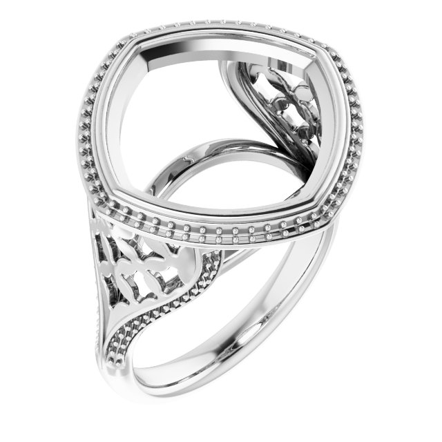 Bezel-Set Halo-Style Ring
