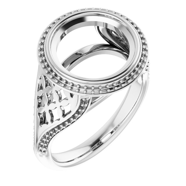 Bezel-Set Halo-Style Ring