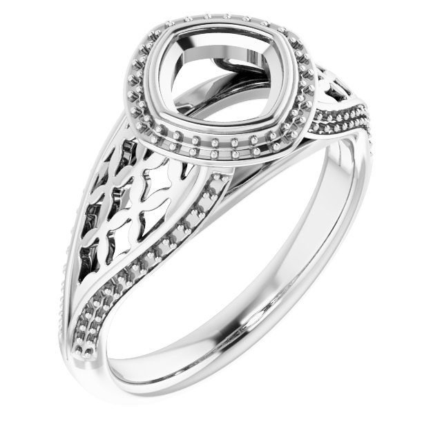 Bezel-Set Halo-Style Ring