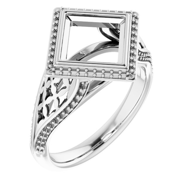 Bezel-Set Halo-Style Ring