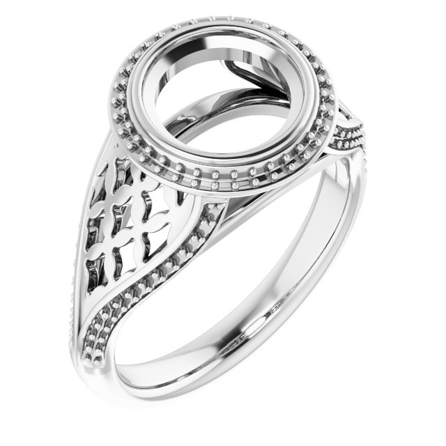 Bezel-Set Halo-Style Ring
