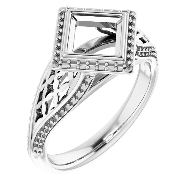 Bezel-Set Halo-Style Ring