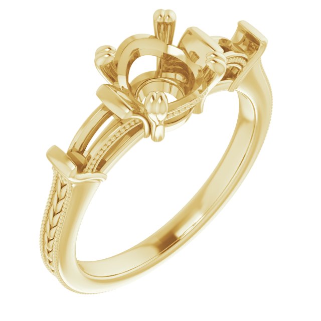 Twin-Prong Three-Stone Engagement Ring