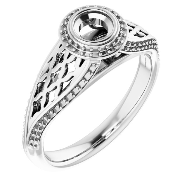 Bezel-Set Halo-Style Ring