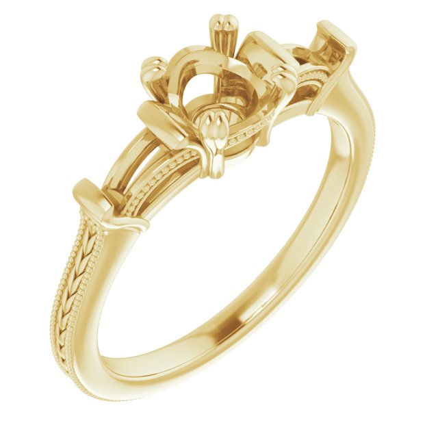 Twin-Prong Three-Stone Engagement Ring