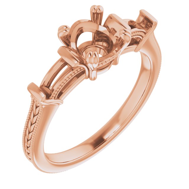 Twin-Prong Three-Stone Engagement Ring