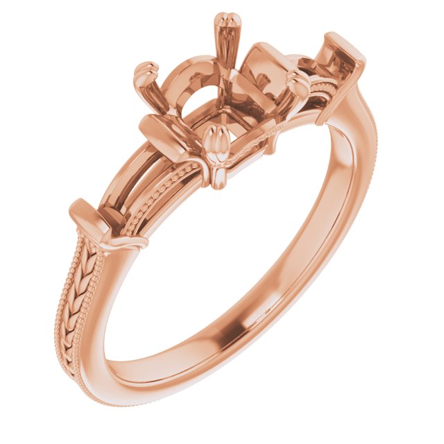 Twin-Prong Three-Stone Engagement Ring