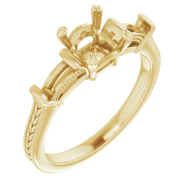 Twin-Prong Three-Stone Engagement Ring