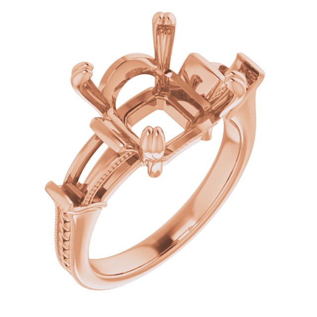Twin-Prong Three-Stone Engagement Ring